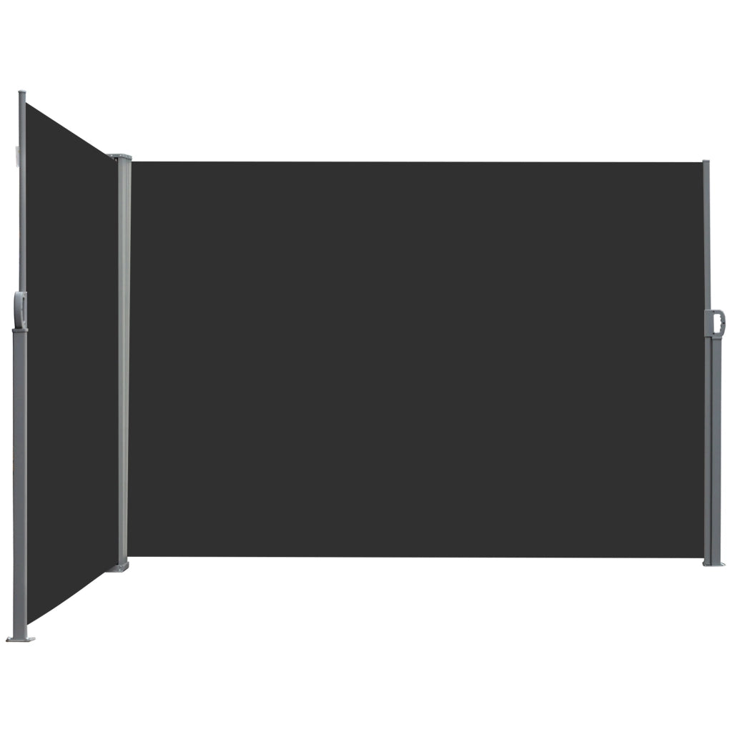 Paravento Rettangolare Retrattile ¨C zephmum ¨C Grigio Nero 6x1.8m Polyester
