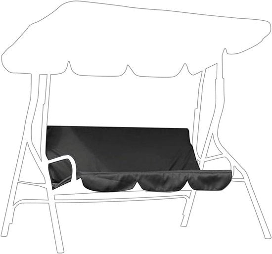 Cuscino Hoes per Sedile Oscillante da Esterno | Copertura Protettiva per Sedile Oscillante da Giardino 3 Posti | Copertura Stoffa Impermeabile e Resistente all'Uso Esterno (Nero)