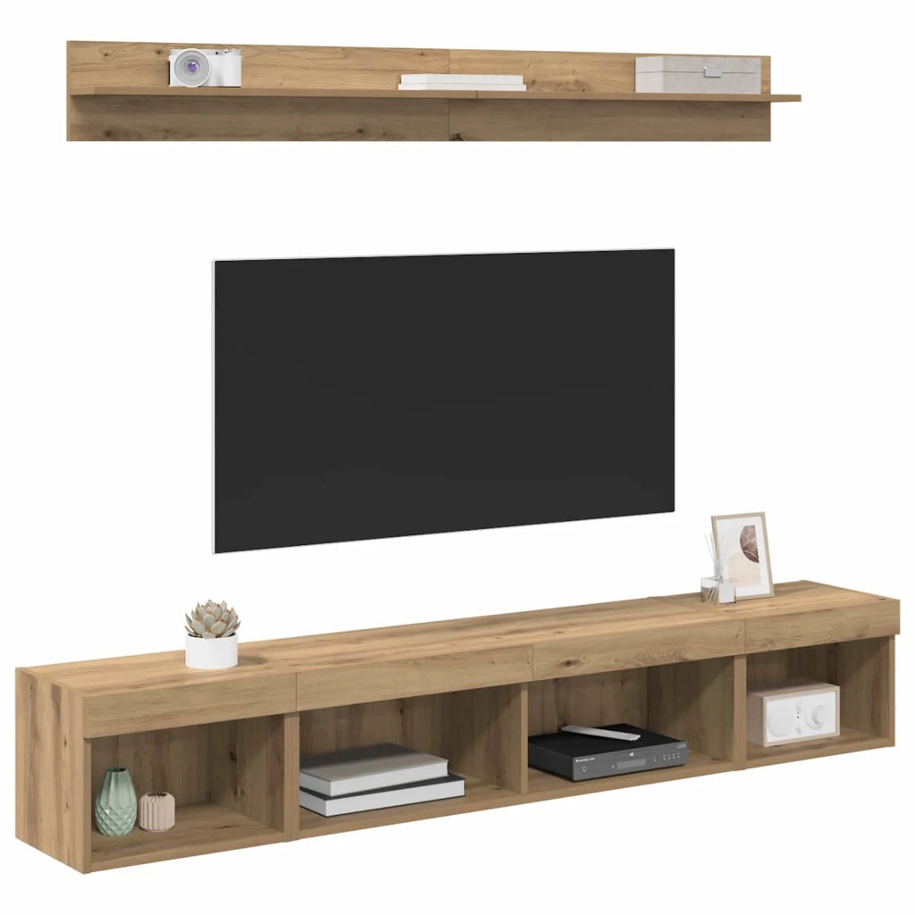 Set di Mobiletto da TV a Parete 5 pcs Rovere artigianale 3402953
