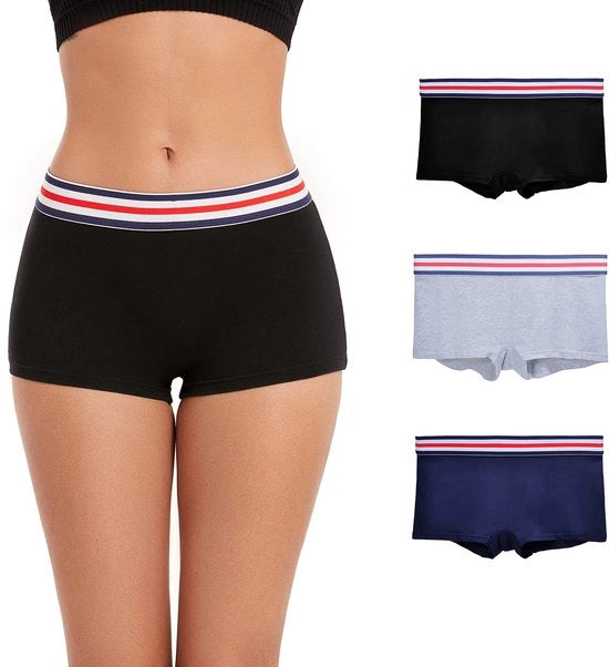 Boxer da Donna - Tela di Cotone - Contorno Comfortevole - Cintura Sportiva - Sostenibile - Cotone di Alta Qualità