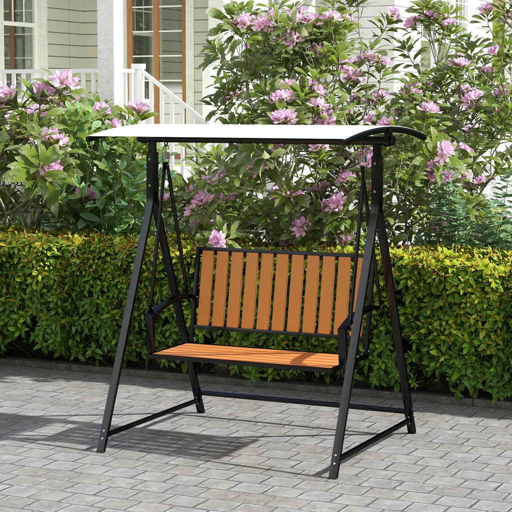 Altalena da giardino con tettoia regolabile, 2 posti ¨C zephmum ¨C nero, polyrattan, 142x112x162cm