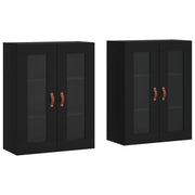 Set di 2 pensili decorativi da parete design moderno 69,5 x 34 x 90 cm legno nero 02_0055411