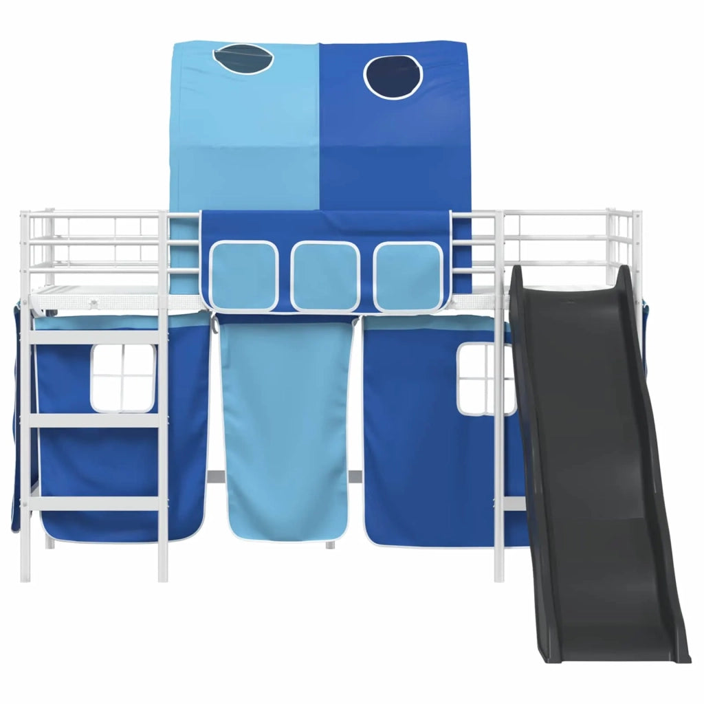 Struttura del letto loft per bambini Bianco e Blu 90 x 190 cm