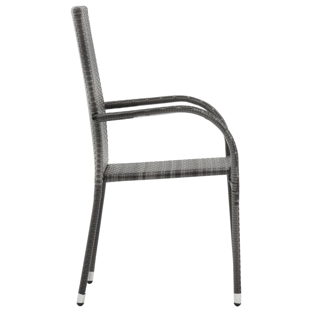 Set da pranzo da giardino per esterni 5 pezzi mobili grigi e neri 02_0013796
