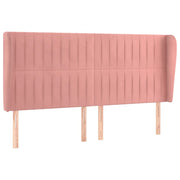 Testiera | Testata ad Orecchio Rosa 183x23x118/128 cm in Velluto