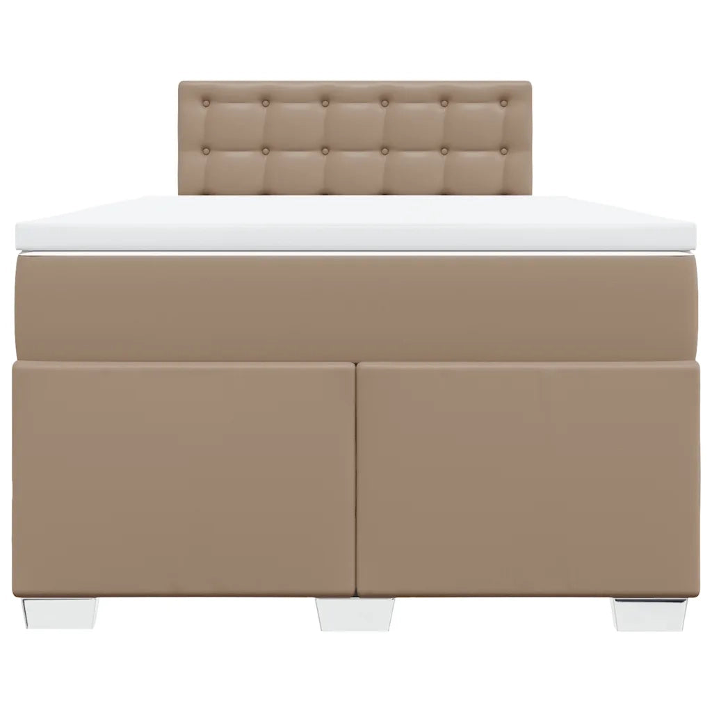 vidaXL Giroletto a Molle con Materasso Cappuccino 120x190cm Similpelle