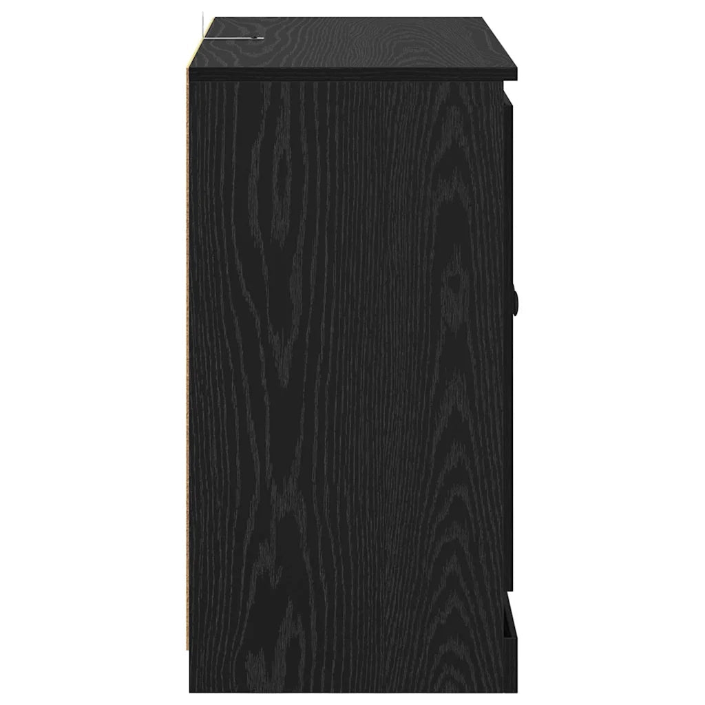 Credenza-Buffet-Armadio da cucina Rovere Nero 70 x 35,5 x 67,5 cm Legno multistrato 771314