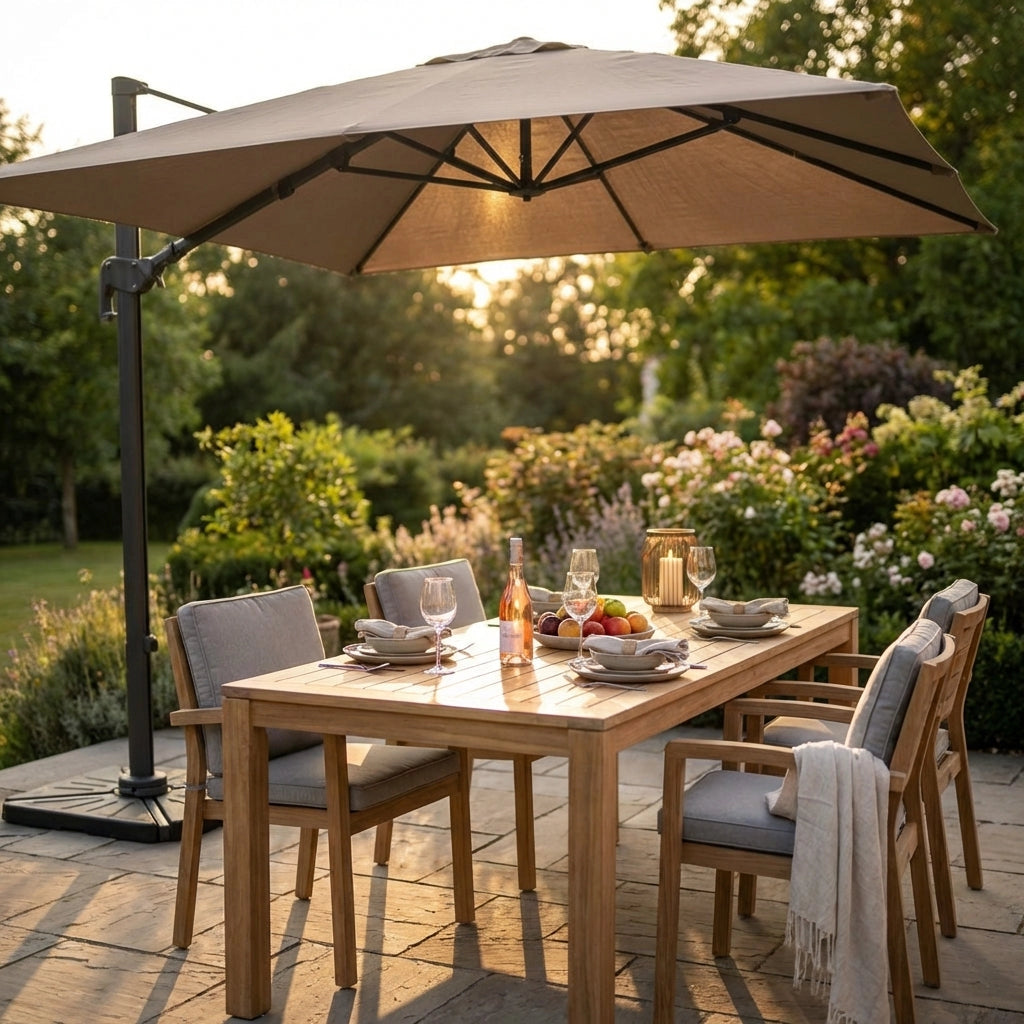 Ombrellone da Giardino decentrato 3x4 in alluminio - LENA