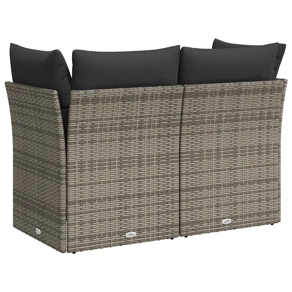 Divano da Giardino con Cuscini 2 Posti-Sofa da giardino Grigio in Polyrattan 937861
