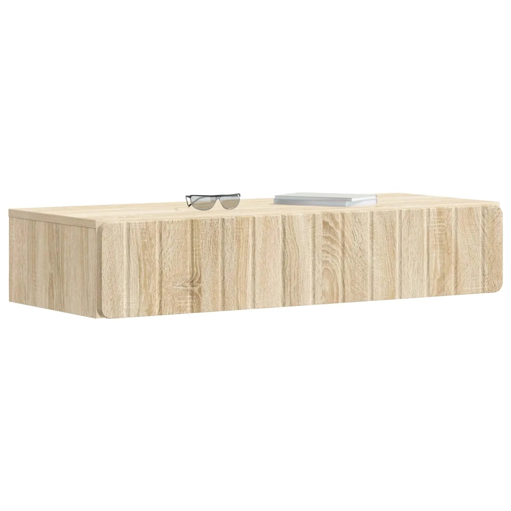 Tavolino da Parete Laterale Rovere Sonoma 87,5 x 34,5 x 17 cm
