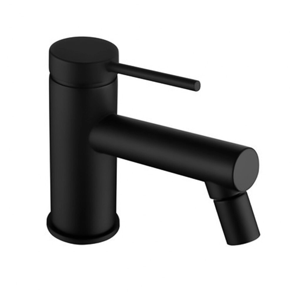 Set miscelatori lavabo e bidet nero opaco in ottone con leva monocomando slim Alba