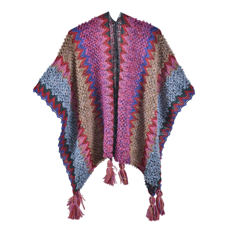 Sciarpa lavorata a maglia per autunno e inverno, scialle retr¨°, coperta, mantello, cappa