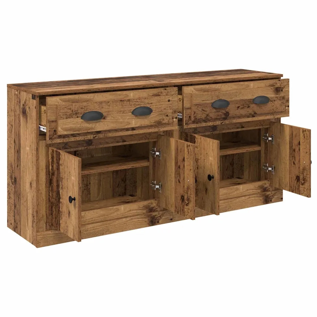 Sideboards con cassetto 2 pcs Legno vecchio 70 x 35,5 x 67,5 cm