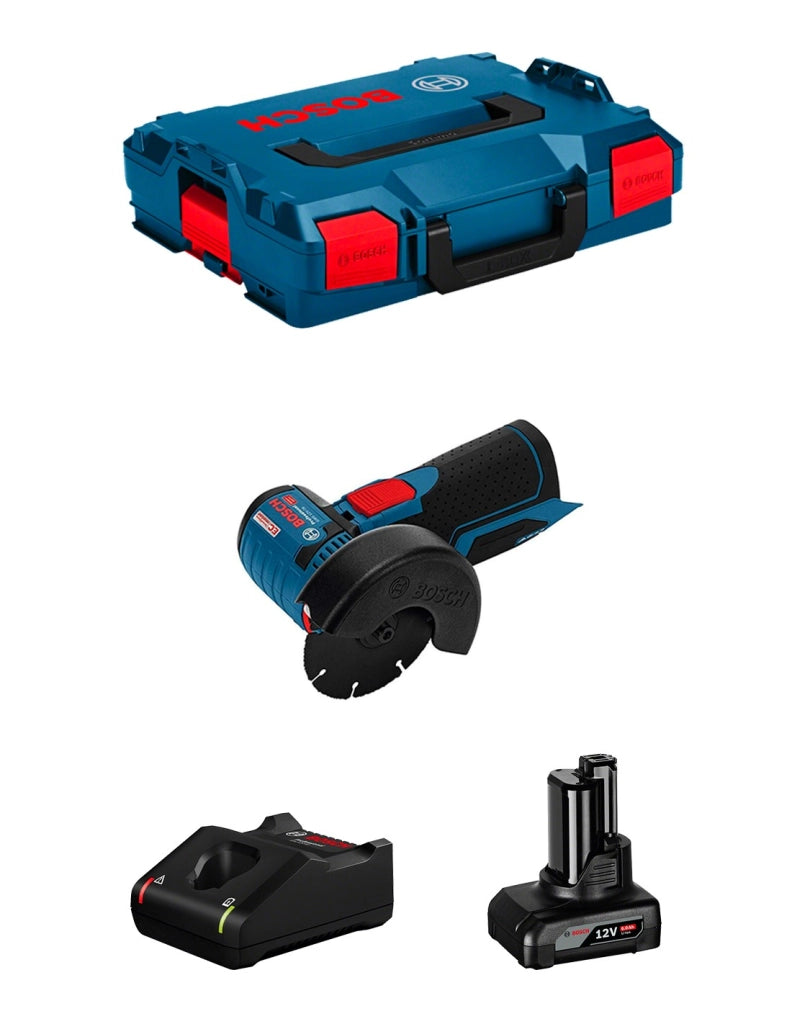 Smerigliatrice BOSCH GWS 12V-76 (1 x 6,0 Ah + GAL12V-40 + L-Boxx 102)