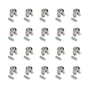 Emuca Supporto per ripiani, D. 20 mm, 12,5 mm + Perni D.6 mm, 8 mm, Zama e Acciaio, Nichelato, 20 u.