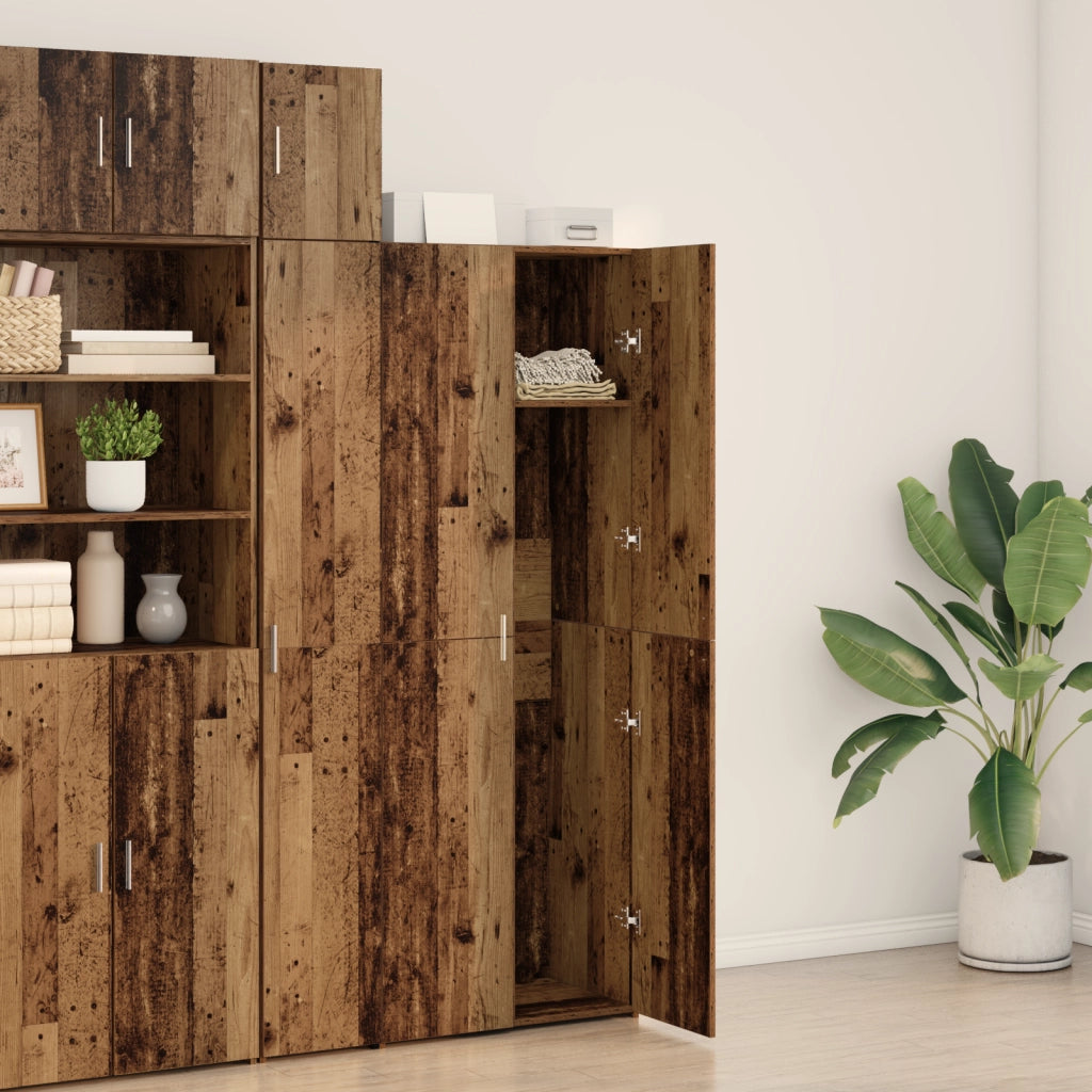 Highboard Legno invecchiato 70x42.5x185 cm Legno ingegnerizzato