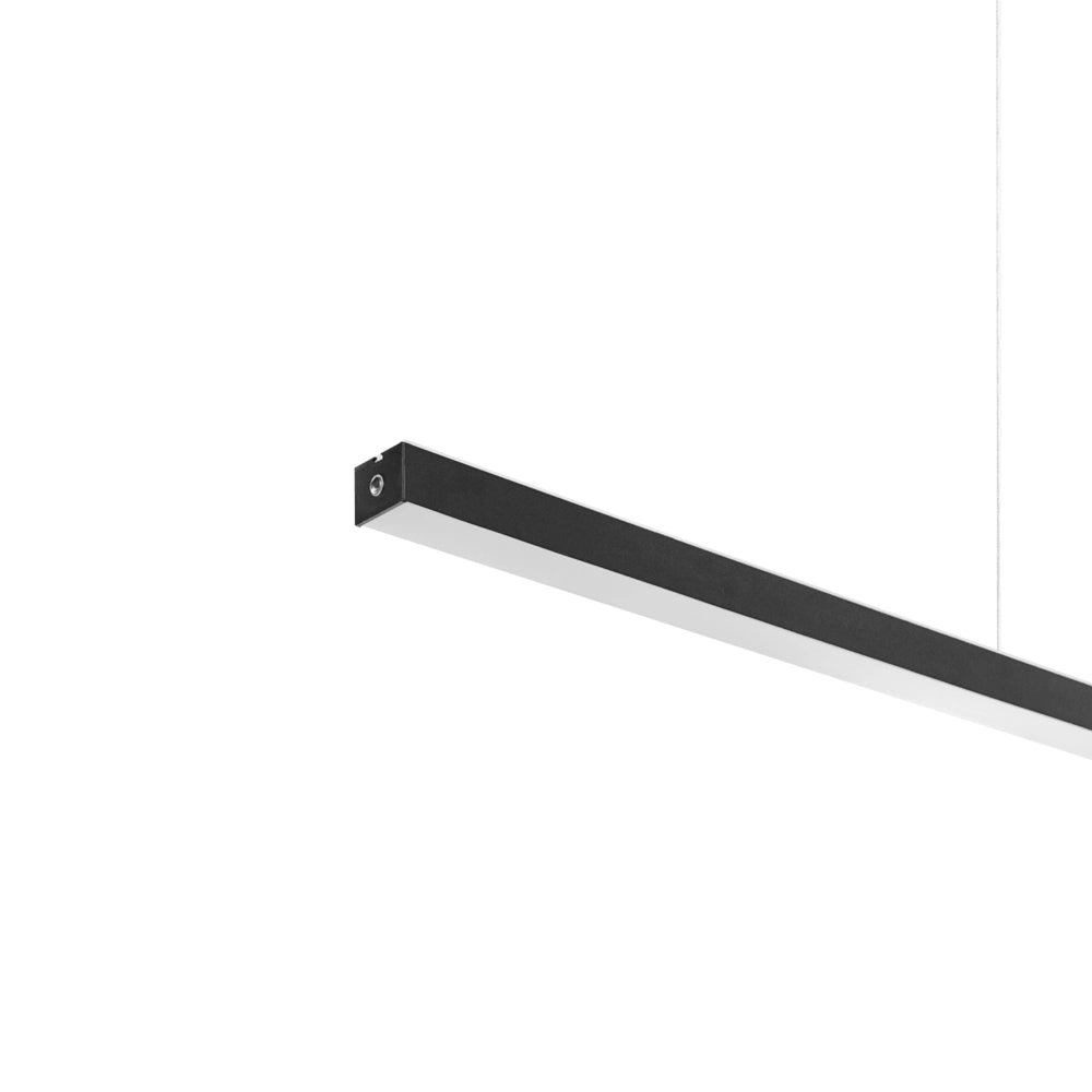 Lampada a sospensione lineare a LED in metallo nero 180 cm stile industriale forma minimalista