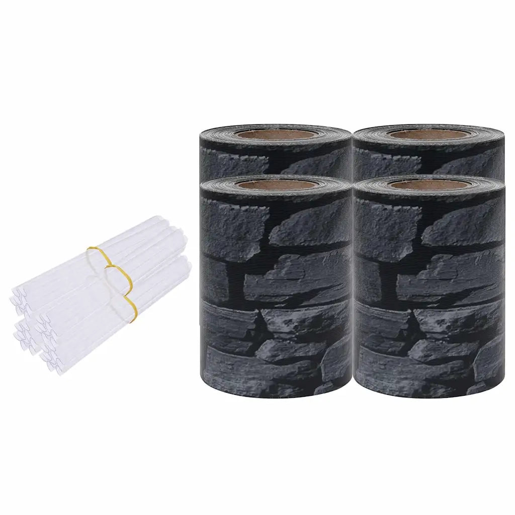 Recinzione Frangivento 4 pz in PVC 35x0,19m Grigio 147866