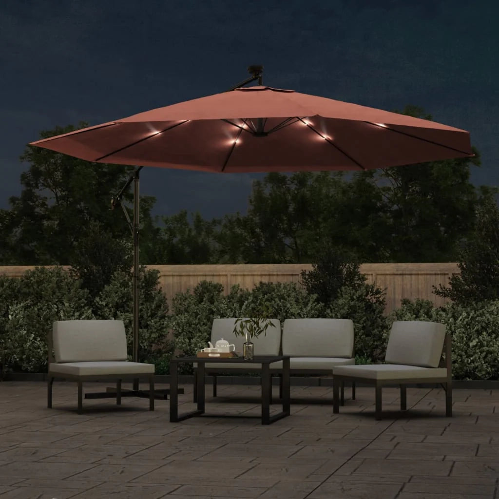 Ombrellone decentrato con luci LED terracotta 350 cm 02_0008461