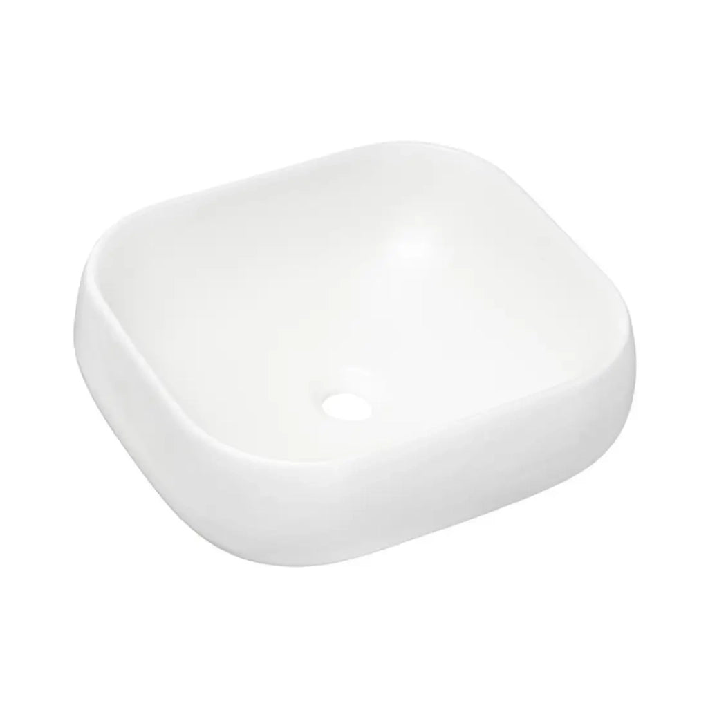 Insieme BRAZZA: mobile sottolavabo con ante 140cm con nicchie a vista + piano per lavabo + lavabo da appoggio quadrato arrotondato