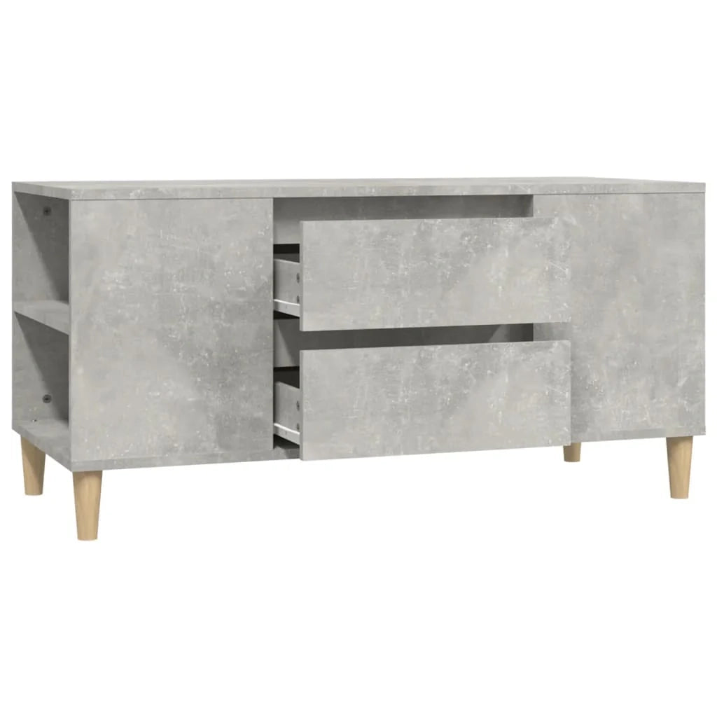 Mobile TV multimediale scaffale TV credenza mobile TV sala da pranzo soggiorno camera da letto 102 x 44,5 x 50 cm legno ingegnerizzato grigio 02_0025621
