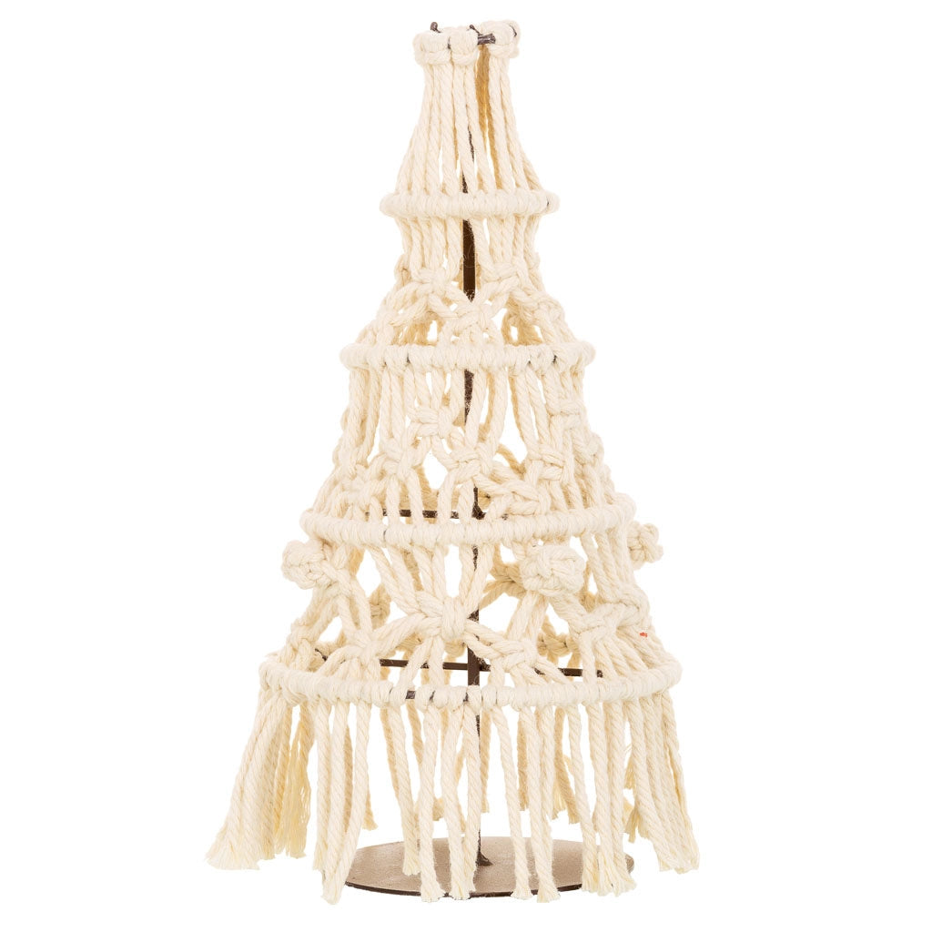 Albero decorativo in cotone intrecciato bianco d15,5x38h