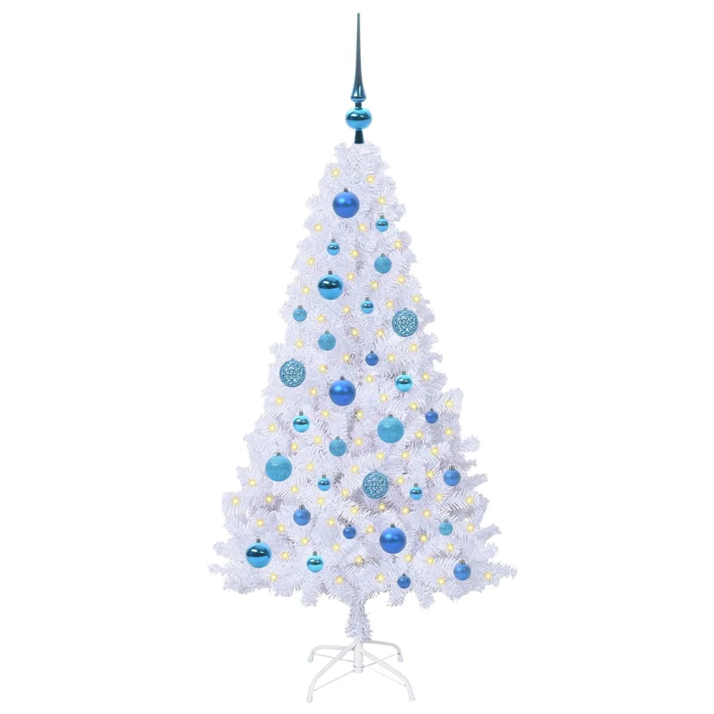 Albero di Natale Artificiale-Albero Natalizio Bianco 120 cm PVC e Acciaio 211652
