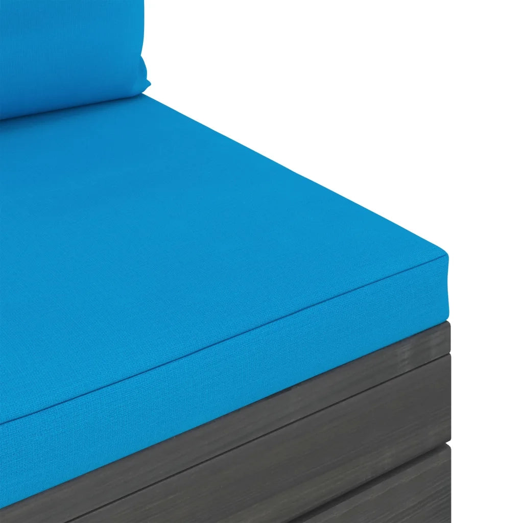 Set Divani da Giardino su Pallet 2 pz | Set Salotto da Giardino con Cuscini Massello Pino