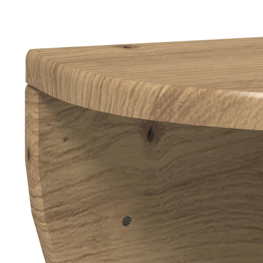 Scaffale da parete 2 pcs Rovere artigianale 38 x 19 x 19 cm 891427