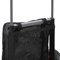 Carrello da Spiaggia Pieghevole con Tasca in Rete, Manico Telescopico e Cavalletto, 82x67x81 cm