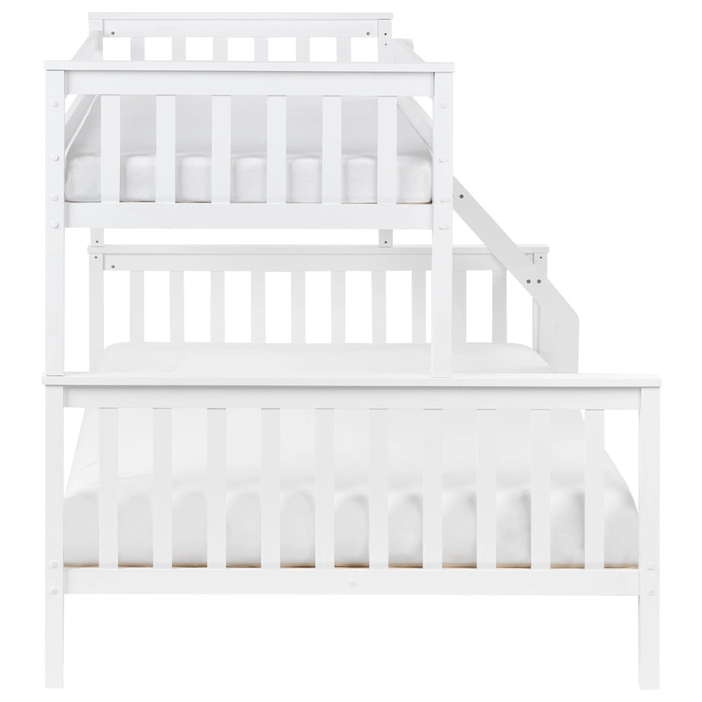 Letto a castello per bambini struttura in legno bianco 90/140 x 200 cm cameretta