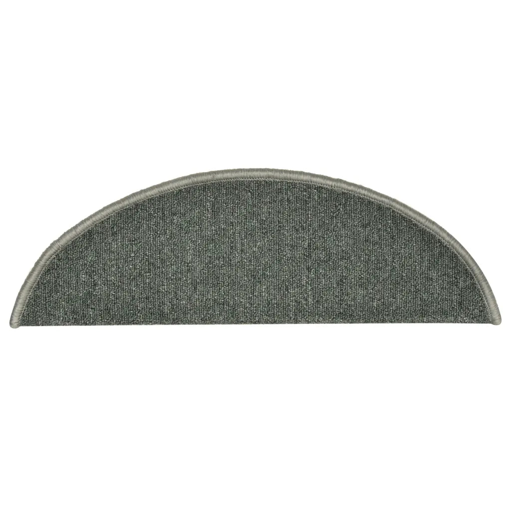 Tappetini per scale 15 pz | Gradini per Scale 56x17x3 cm Verde scuro semicircolari