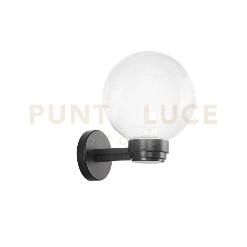 APPLIQUE POLLY TRASPARENTE MONTATURA NERA1 LUCE ATTACCO E27 IP44 20X24CM