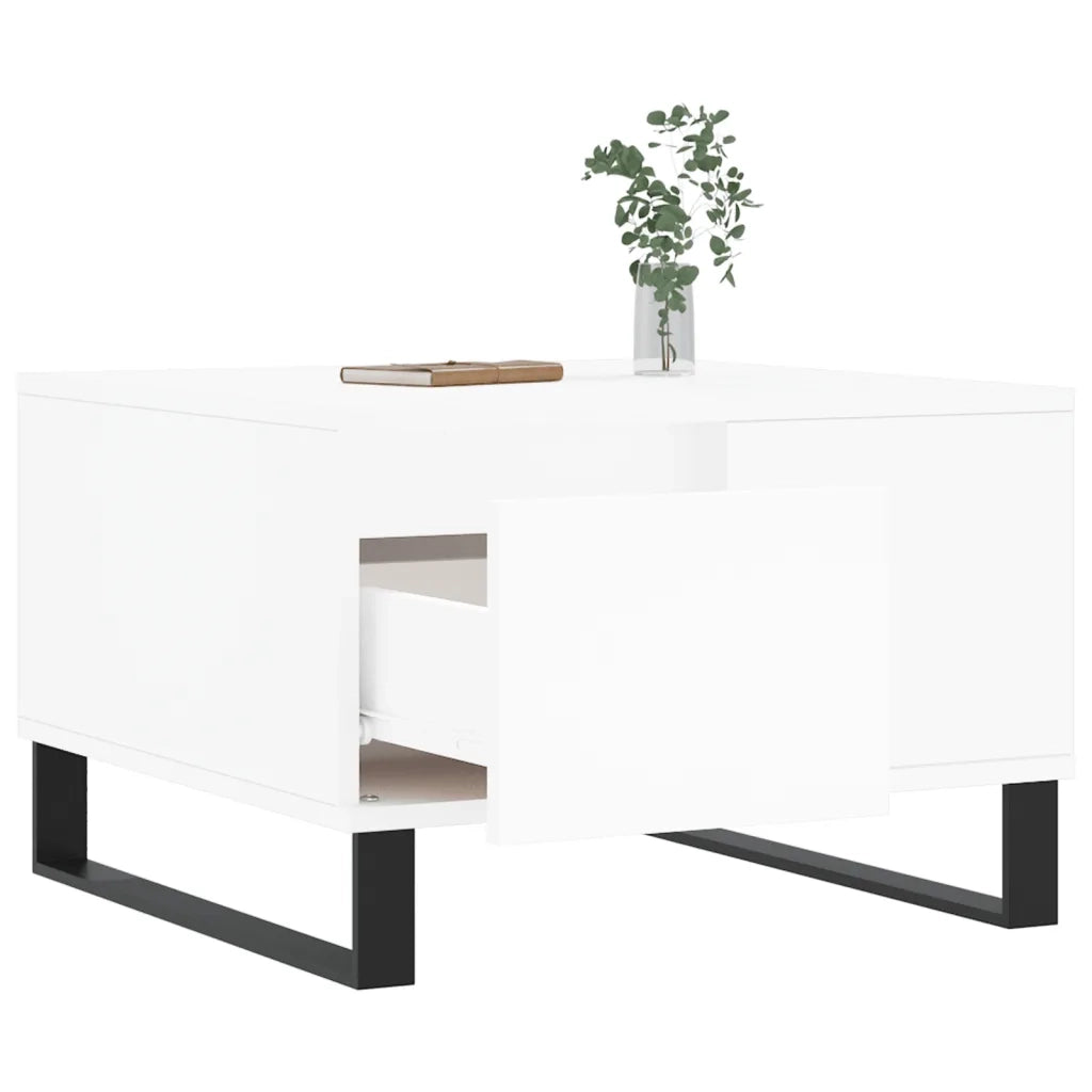 Tavolino da Salotto Bianco 55x55x36,5 cm in Legno Multistrato 830764