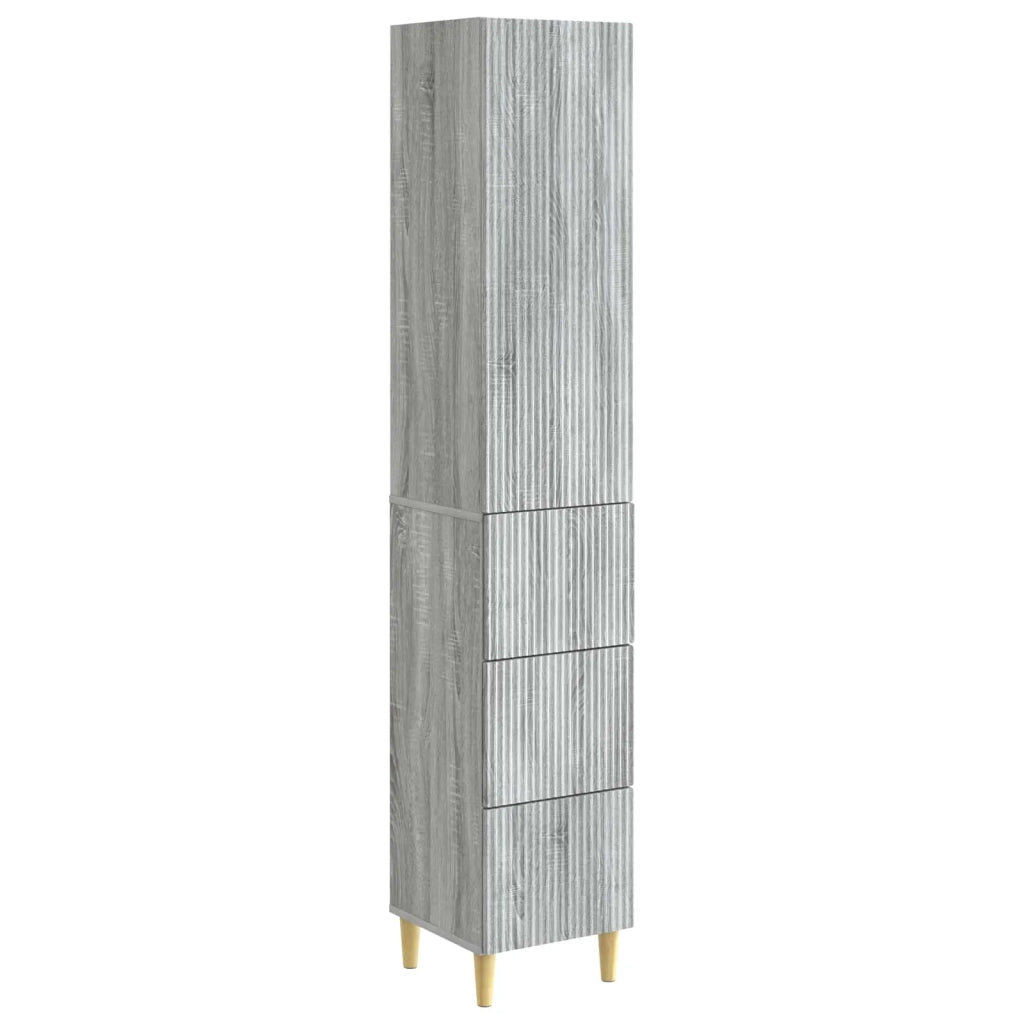 Set di armadi 2 pcs Sonoma grigio 33 x 34,5 x 90 cm