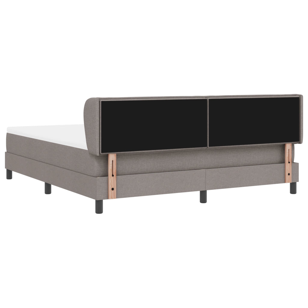 Letto Box Spring con Materasso Tortora 180x200 cm Tessuto