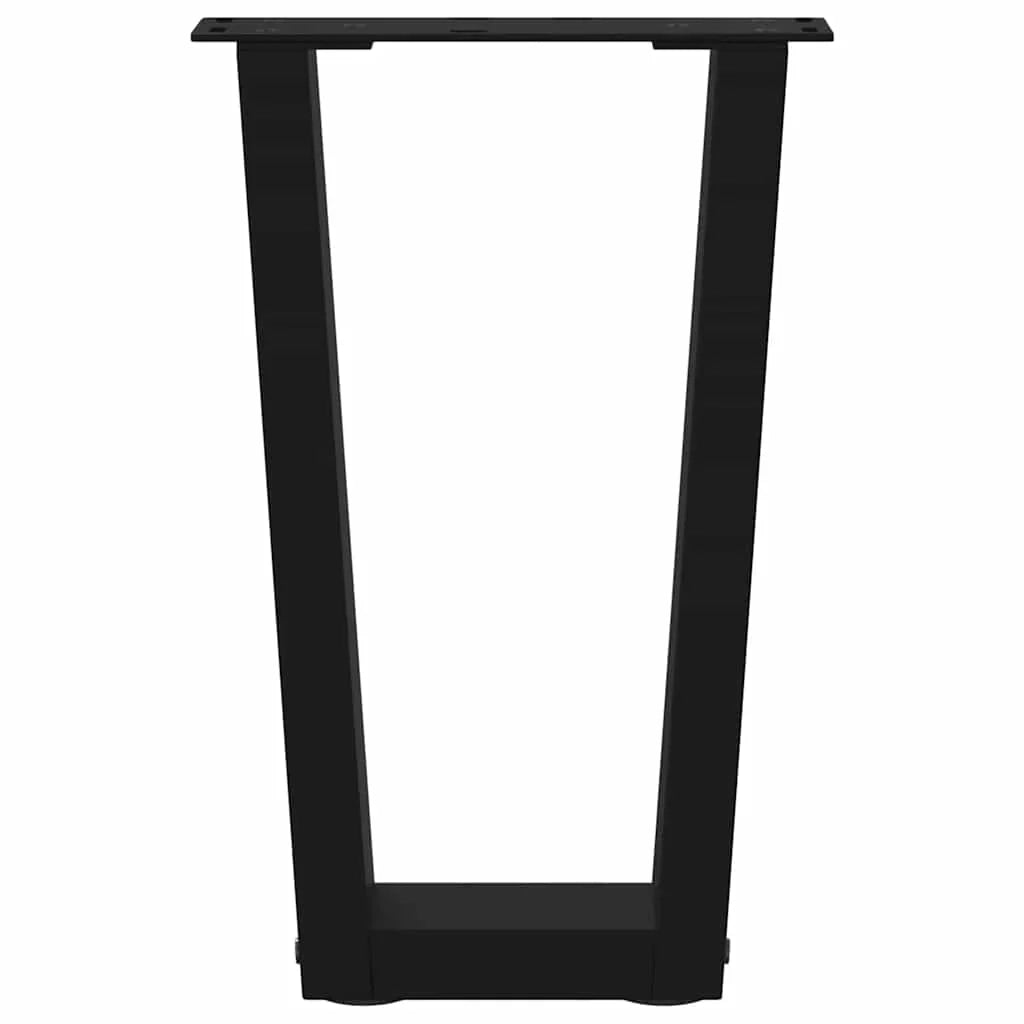 Set di 2 gambe per tavolino da caffè a forma di V 38 x 43 cm con piedini regolabili stile moderno acciaio nero 02_0056912
