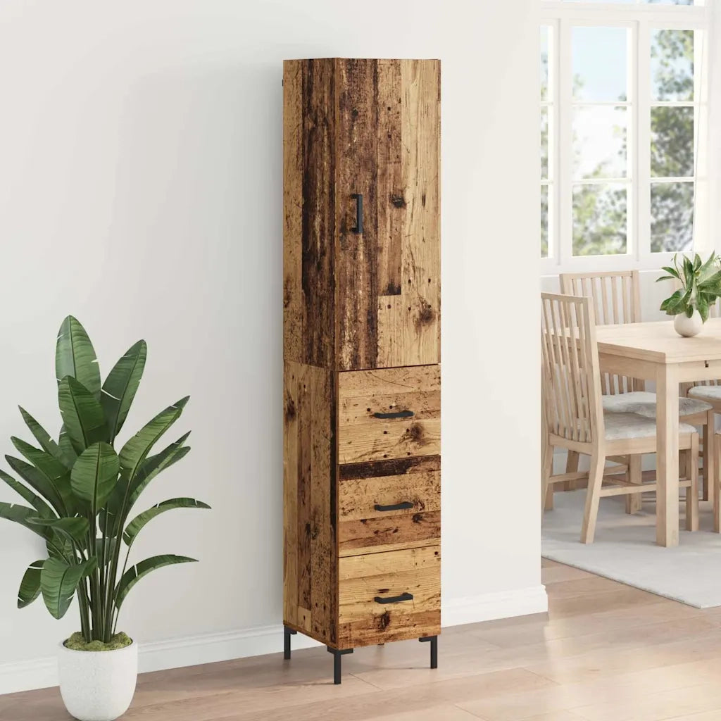 Credenza | Madia | Buffet da pranzo | Armadio da pranzo Legno vecchio 69,5 x 34 x 180 cm Legno multistrato