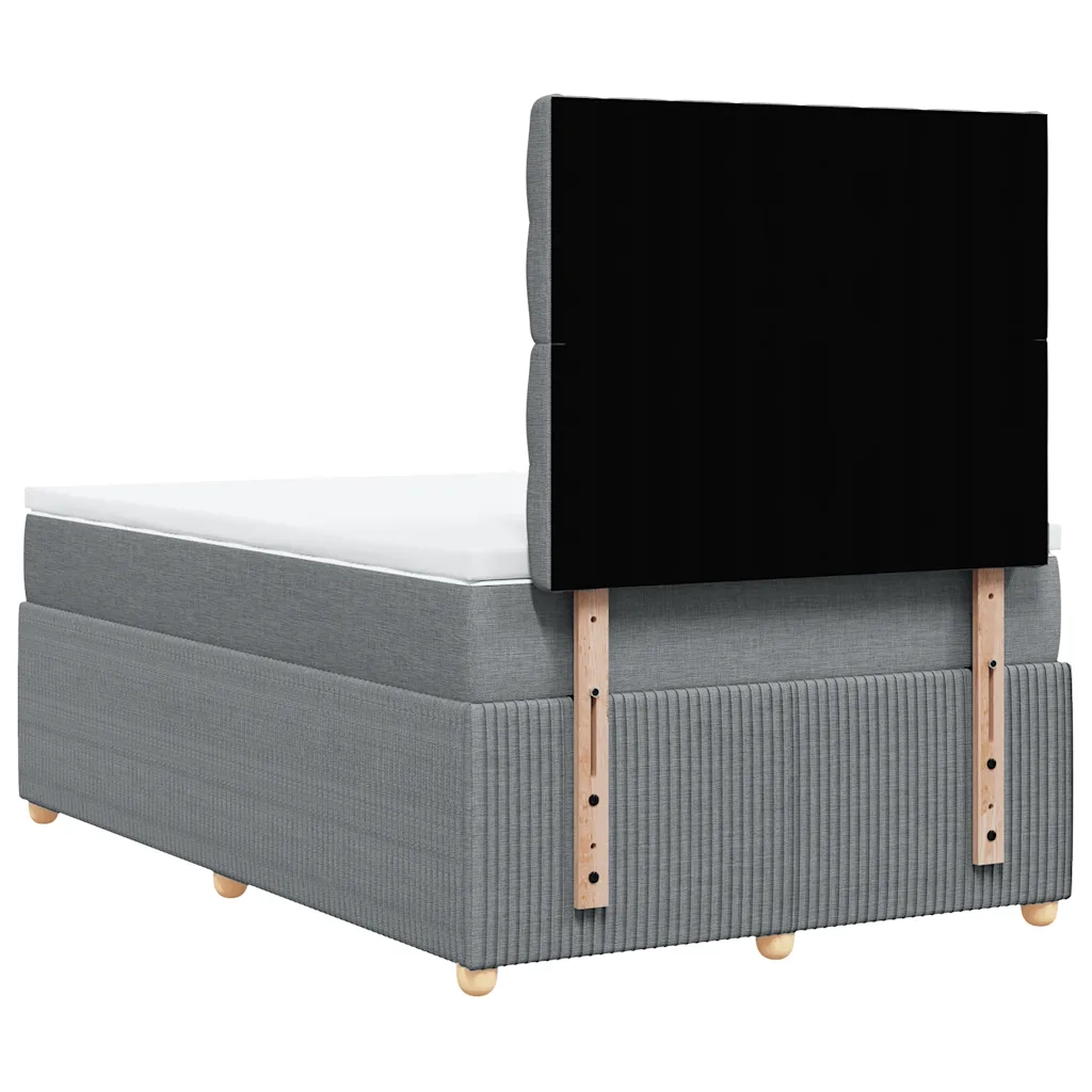 Giroletto a Molle con Materasso Grigio Chiaro 120x190cm Tessuto