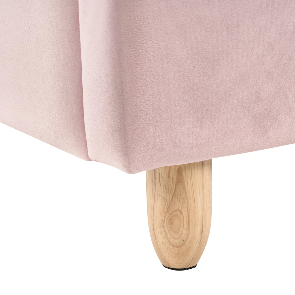 Letto moderno in velluto rosa per bambini con base a doghe 90x200 cm cameretta Moderna