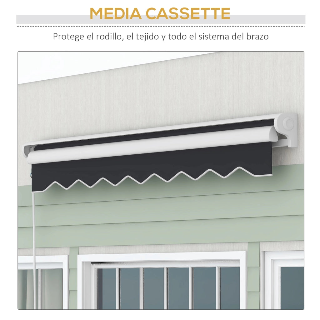 Toldo Retrattile Elettrico 250x200 cm ¨C zephmum ¨C Grigio, Alluminio