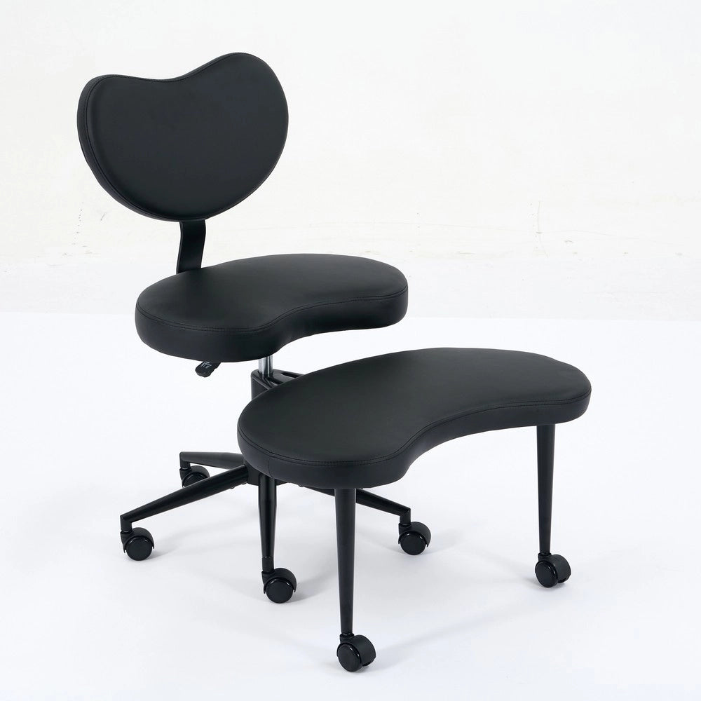Sedia da Ufficio Inginocchiatoio con Ruote ¨C Xylo ¨C Similpelle Nera, Supporto Lombare, Altezza Regolabile