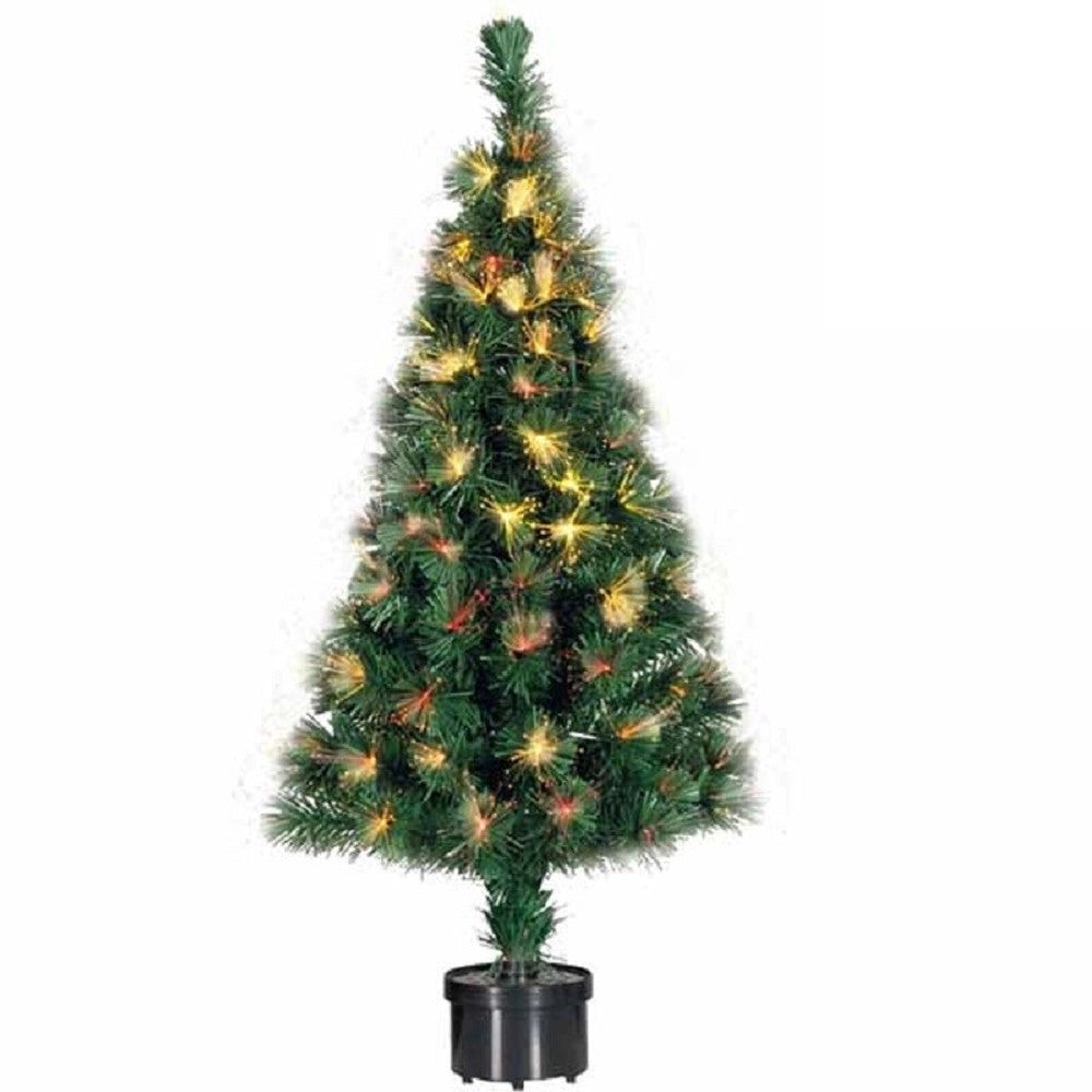 Trade Shop - Albero Di Natale A Fibra Ottica 100 Punte Christmas Tree Luci Natale 90cm Verde -