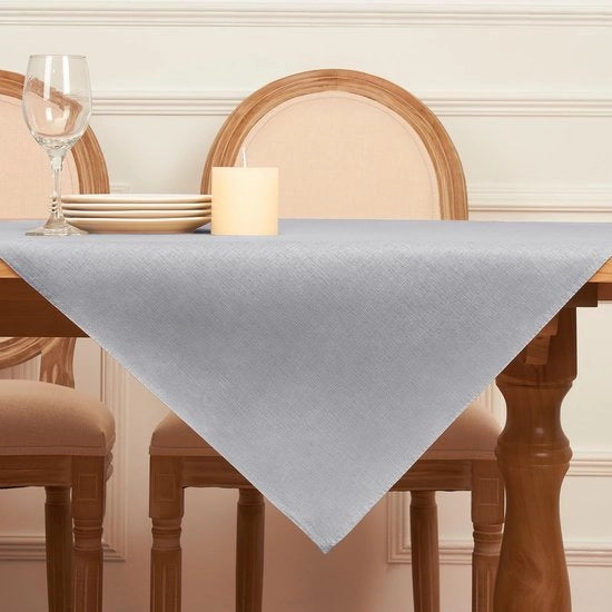 Tovagliato da tavola lavabile 80 x 80 cm tovagliati da tavola quadrati di 210 GSM tessuto in lino tovagliato da tavola impermeabile tessuto da tavola per esterno, piccolo tovagliato da tavola per giardino tovagliato da tavola in leggero grigio