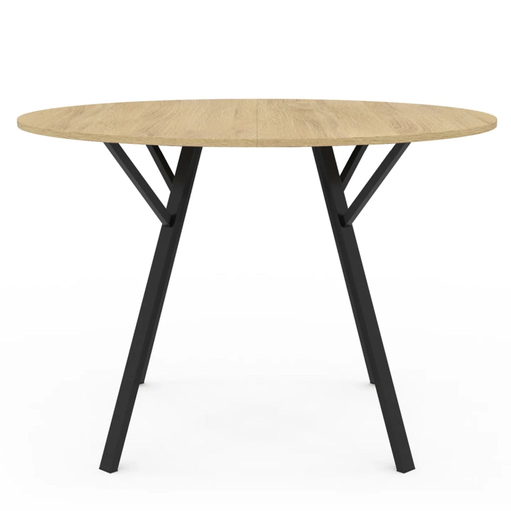 IDMarket - Mesa de comedor extensible YSEULT 6 personas madera y negro diseño industrial 110 cm