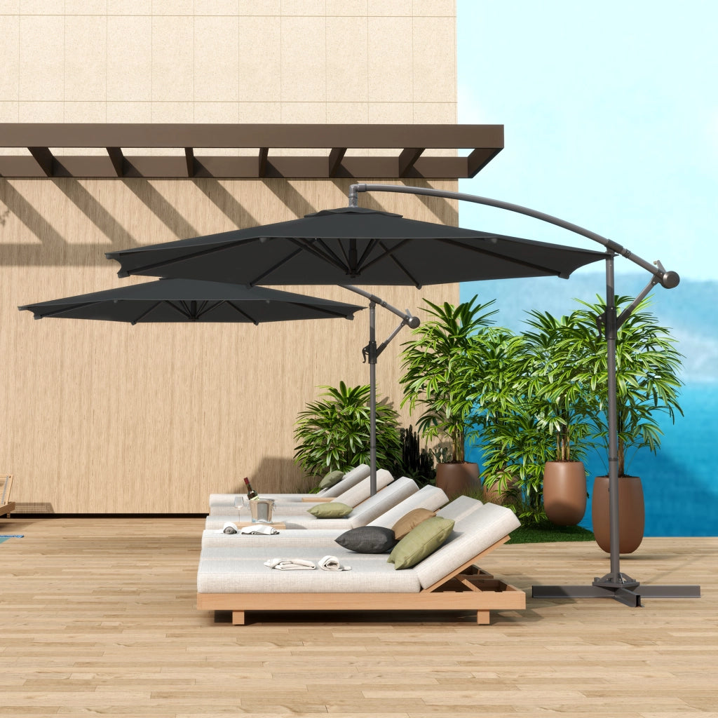Ombrellone da giardino pieghevole ottagonale ¨C zephmum ¨C diametro 3 m nero