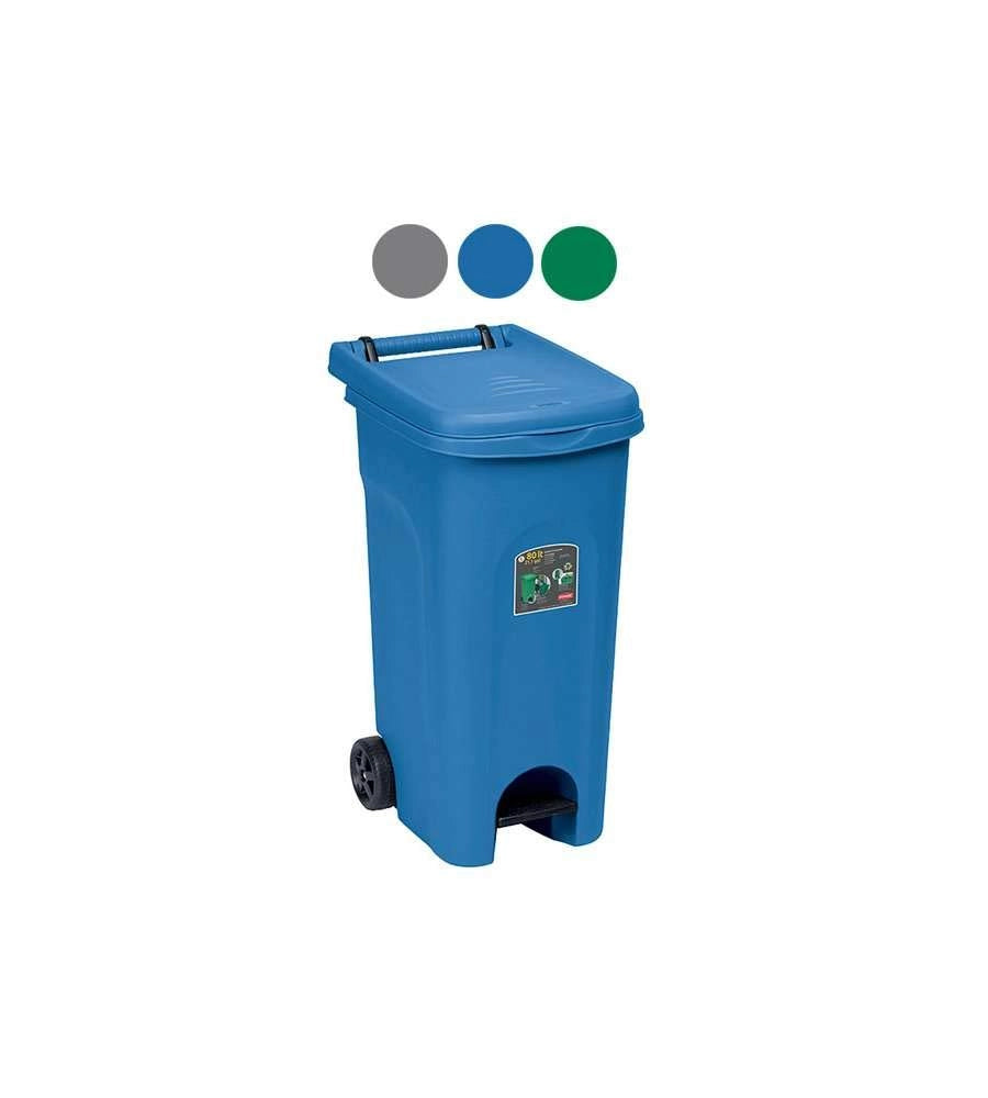 Bidone Urban Eco System con Pedale 80 l 51 CMX40X79,5H. Blu Stefanplast