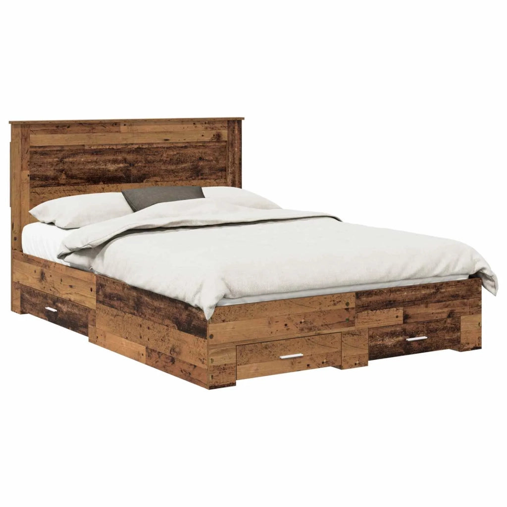 Struttura del letto con cassetto con testiera-Letto con Cassetti e Testiera Legno multistrato 278302