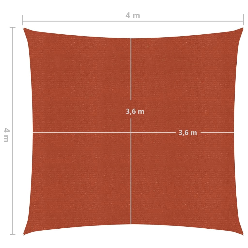 Vela ombreggiante 160 g/m² terracotta 4 x 4 m HDPE 02_0009351