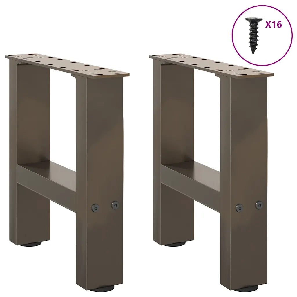 Gambe per Tavolino da Caffè in Acciaio Naturale 2 pz 30x(30-31) cm Acciaio 4013255